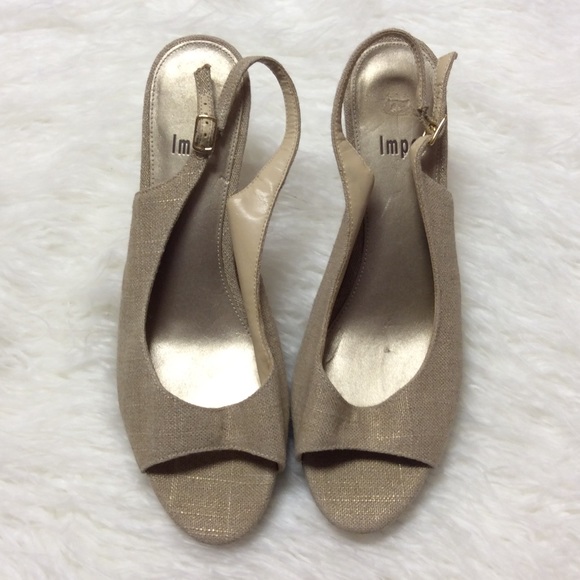 Impo Shoes - IMPO FABRIC/LINEN SLINGBACK HEELS/SHOES